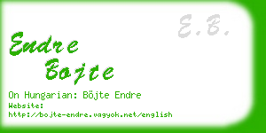endre bojte business card